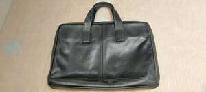 1円～ LANVIN レザー ブリーフケース 黒 カビ臭有 中古品 ランバン 書類カバン かばん バッグ 60452