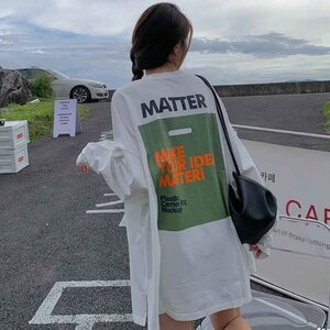 半袖Tシャツ 韓国ファッション レディース M ホワイト