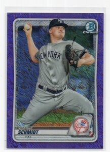 2020 Topps Bowman Chrome[CLARKE SCHMIDT/クラークシュミット]Purple Shimmer Refractor Card(パープルリフラクター)MLB New York Yankees