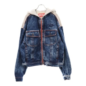 DIESEL ディーゼル 23SS D-LILL-ONE フーデッドデニムジャケット A09646 インディゴブルー