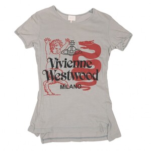 ヴィヴィアンウエストウッドVivienne Westwood オーブロゴサティアプリントTシャツ グレーM