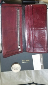 送￥0 付属品完備 WILDSWANS ワイルドスワンズ SURFS サーフス1 長財布 2色切替 ウォレット wallet レザー 皮革 leather バーガンディ×黒