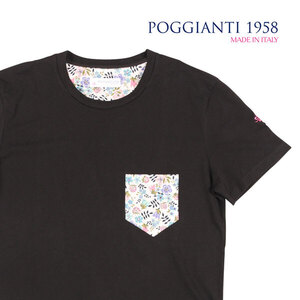 POGGIANTI 1958（ポジャンティ 1958） Uネック半袖Tシャツ 961E20-04 ブラック M 22998 【S22999】