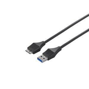 BUFFALO ユニバーサルコネクター USB3.0 A to microB スリムケーブル ブラック 1m BSUAMBSU310BK