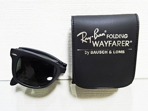 廃盤 美品 B&L 50mm 折りたたみ フォールディング ウェイファーラー WAYFARER RAYBAN レイバン ボシュロム オールド ビンテージ サングラス