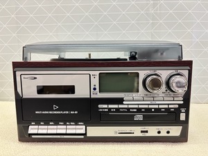 D628 美品中古 動確済 bearmax マルチオーディオレコーダー プレーヤー MA-89 CD レコード カセット ラジオが１台に SD USB リモコン