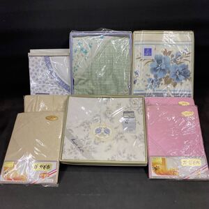 N 4897　 新品！[ 寝具　6点まとめて！！]　タオルケット 掛カバー 敷布団カバー コットン シーツ 肌掛け 箱入 シミ有 保管品 