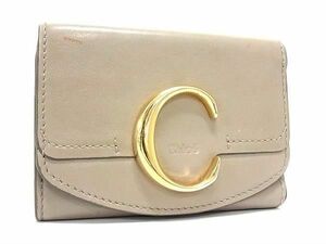 Chloe クロエ クロエC スモールトリフォールド レザー 三つ折り 財布 ウォレット 札入れ 小銭入れ レディース グレージュ系 DE4076