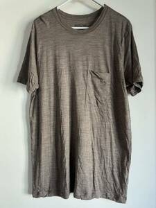 BROWN by 2-tacs ブラウン バイ ツータックス B27-KN001 BAA pocket Medium brown メリノウール　Tシャツ 半袖 無地 ポケットTシャツ