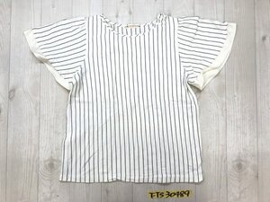 BEAMS HEART ビームスハート レディース フレア スリーブ ストライプ 半袖Tシャツ 白黒