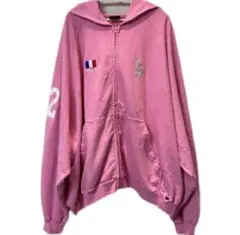 balenciaga polo zip up hoodie pink