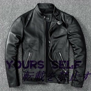 レザージャケット 上品　本革 牛革　ライダースジャケット メンズファッション バイクジャケット 　革ジャン S～5XL