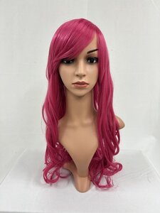 Wigs2you C-004 濃ピンク コスプレウィッグ アニメ アイドル風 耐熱コスプレウィッグ★パーマロングスタイル