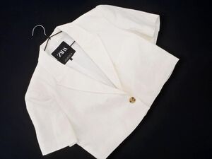 ZARA ザラ 半袖 テーラード ジャケット sizeS/白 ■◆ ☆ eia3 レディース