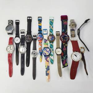 x/x/M014-559 Swatch 腕時計15点まとめ スウォッチ 部品取り 状態様々 総重量：約506g