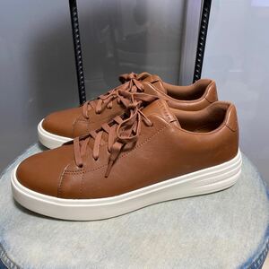 未使用 COLE HAAN GRAND+ COURT 27.5cm US9.5 コールハーン グランドプラスコート 厚底 ブラウンホワイト