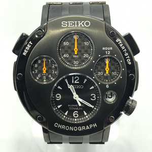 【中古】SEIKO キネティック スポーチュラ クロノグラフ SBXZ003 9T82-0A40 チタン セイコー[240017638261]