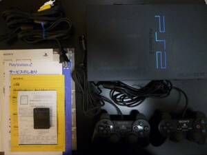 ソニー PS2 SCPH-50000NB コントローラー 2個 MC(8MB) 中古