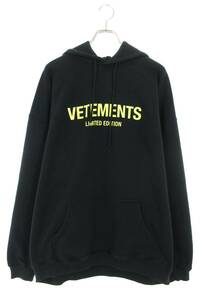 ヴェトモン VETEMENTS 24SS UE64HD600X サイズ:XS リミテッドエディションロゴプリントパーカー 新古品 OM10