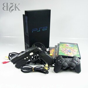 PS2 本体 SCPH-30000 SONY PlayStation2 ソフト付き ガンコン付き 通電テストのみOK ジャンク品扱い 中古品 ♪