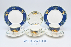 ウェッジウッド Wedgwood 英国製 ■ シトロン/ CITRONS 廃盤品 [ カップ 3客 & ソーサー4客 / デザートプレート2客] 爽やか №9598■