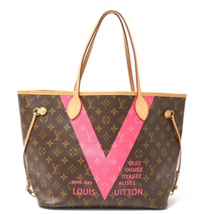 LOUIS VUITTON ルイヴィトン ネヴァーフル MM M41602 トート ショルダーバッグ モノグラム×レザー ブラウン×ピンク×ゴールド レディース