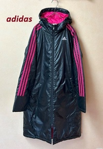 ●adidasアディダス中綿ベンチコートM●CLIMAPROOF防風防寒ウインドブレーカー