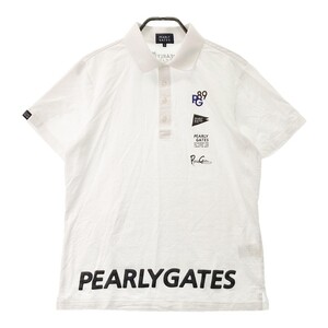 PEARLY GATES パーリーゲイツ 2023年モデル 半袖ポロシャツ シアサッカー ロゴ×ストライプ柄 ホワイト系 6 [240101127938] ゴルフウェア