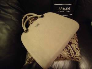 アルマーニコレッツォーニ 美品 綺麗 アルマーニ 本物 ARMANI 鞄 茶色 茶系 ベージュ ブラウン バッグ ハンドバッグ 鞄 イタリア製 保存袋 