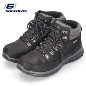 23cm スケッチャーズ ショートブーツ SKECHERS SYNERGY 167425-BLK ブラック 撥水 防寒 防滑 ウィンターシューズ 黒 新品