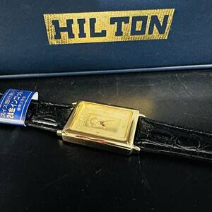 インゴット入り時計 総重量23.9g スイス銀行発行 24金インゴット FINE GOLD 999.9 未使用品 HILTON 腕時計 竜頭含め25.0㎜ 1円出品 16350