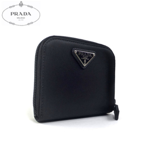 プラダ （PRADA） テスート トライアングルロゴ コンパクト 二つ折り 財布 M522 NERO ヴィンテージ（美品）中古