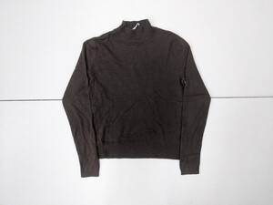 9． カシミア 45% CHAVARIE ナイガイ カシミヤ シルク モックネック ニット セーター レディース7P 茶系 x802