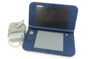 17482 ロ607-236　任天堂　new NINTENDO 3DS LL　RED-001　メタリックブルー　青色　本体 充電器　ゲーム機　中古品　ヤ60