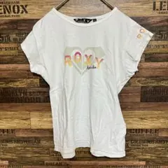 ROXY ロキシー　Tシャツ　半袖カットソー　プリントロゴ　ホワイト　古着