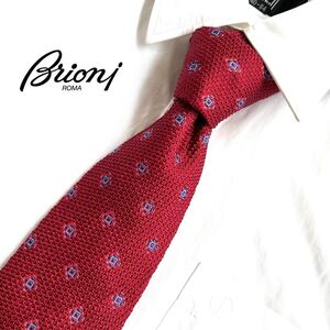 ブリオーニ brioni シルク 絹 ネクタイ パターン柄 高級感 イタリア製 ビジネス カジュアル フォーマル ブランドネクタイ 鹿の子編み