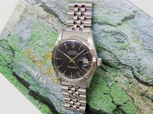 ★ ROLEX メンズ デイト ジャスト　16014　黒　SS/WGベゼル　1984