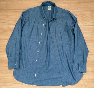 メイカーズシャツ鎌倉 VINTAGE IVY 長袖デニムダンガリーシャツ 日本製 長袖シャツ シャンブレー Lサイズ KAMAKURA SHIRTS