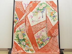 平和屋野田店■豪華振袖　絞り　駒刺繍　吉祥花籠文　金彩　逸品　BAAE4025hj