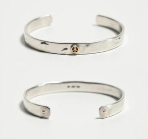 PORTER CLASSIC ポータークラシック シルバーバングル 18K SILVER BANGLE W/GOLD CHARM (PEACE HEART PC)