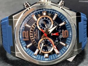 新品 テクノス TECHNOS 正規品 腕時計 アナログ腕時計 クオーツ クロノグラフ ラバーベルト 10気圧防水 24時間計 ブルー プレゼント