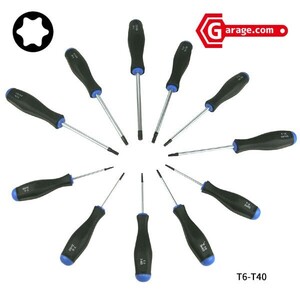 11pc ドライバー仕様トルクスビットセット T6-T40 B137