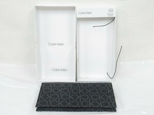 ○ 中古品 Calvin Klein カルバンクライン 長財布 二つ折り RFID モノグラム ブラック 箱付き 79467