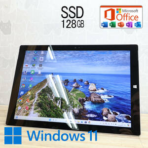 ★美品 高性能4世代i5！SSD128GB★SURFACEPRO3 Core i5-4300U Webカメラ Win11 MS Office 中古品 ノートPC★P78307