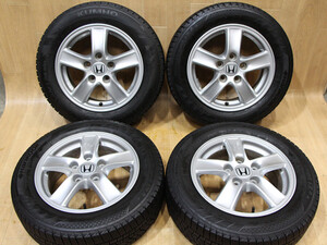 B572 HONDA ホンダ 純正 15X6J+55 PCD114.3 185/65R15 4本 バリ溝 フリード GB5 GB6 GB7 GB8 ストリーム アコード 手渡し可能です 山梨県