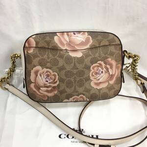 COACH コーチ 31695 シグネチャー フラワーモチーフ 花柄 斜め掛け ショルダーバッグ レザー