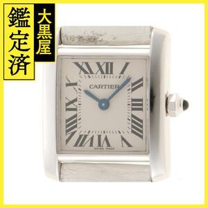 Cartier　カルティエ　タンクフランセーズSM　802520CD　SS/レザー　クオーツ　　レディース【434】2147100473629