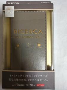 ELECOM iPhone 12 12 Pro レザーケース RICERCA Coronet 手帳型 ジャケットに美しく収まるようスマートにデザインされた カードポケット付 