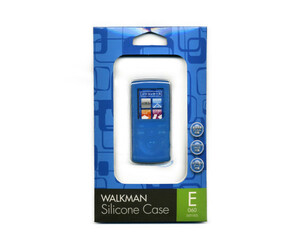 イーサプライズ　Walkmanウォークマン E060シリーズ用 シリコン ケース ブルー（液晶保護フィルム、クロス、）