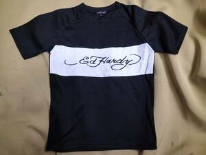 Ed Hardy エド・ハーディー Tシャツ M ブラック デカロゴ ポリエステル メンズ 男女兼用 003sf